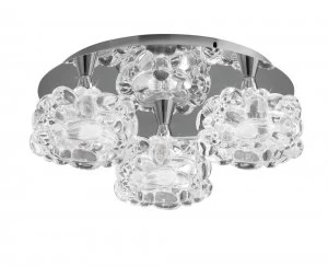 image of Flush Cluster Ceiling 3 Light G9 Small, Polished Chrome