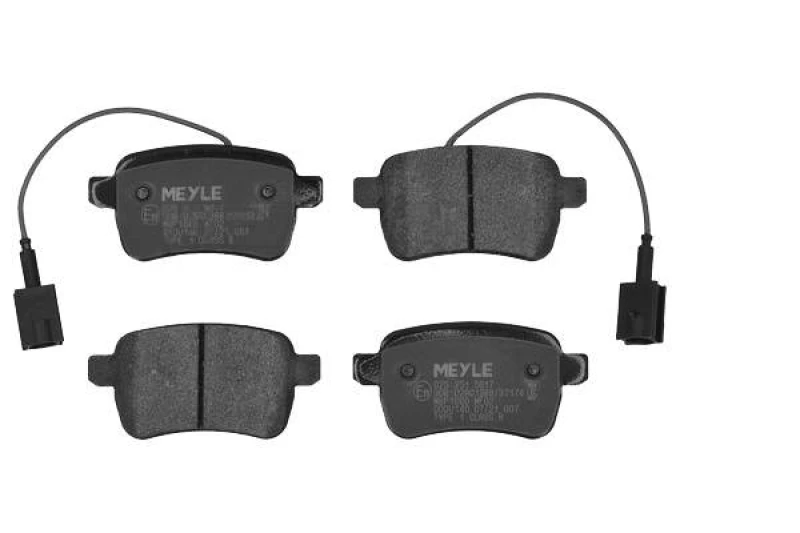 Image of MEYLE 025 251 5617 Brake pad set Rear Axle, incl. wear warning contact, Original Quality, with anti-squeak plate Brake Pad Set,disc brake (402)
