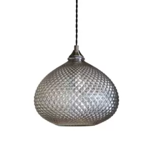 Image of Ceiling Pendant Light Champagne Glass & Antique Brass Plate 10W LED E27