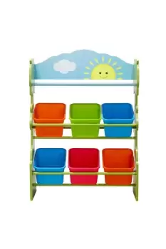 Image of Fantasy Fields Children Blue Wooden Toy Storage Tidy Organiser