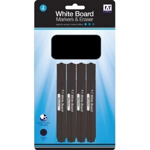 image of A Star Whiteboard Markers With Eraser Pack 4