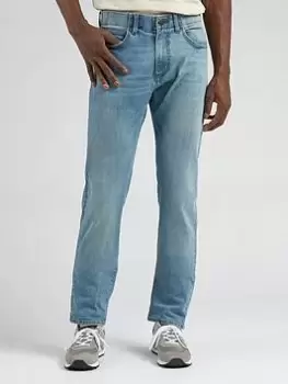 Image of Lee MVP Straight Fit Jeans - Blue Size 34, Inside Leg Regular, Men