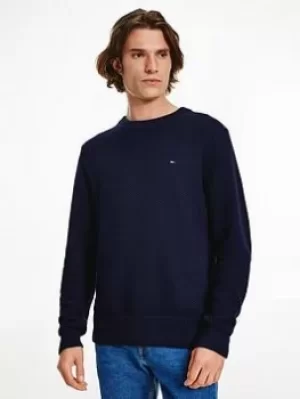 Image of Tommy Hilfiger Exaggerated Structure Knitted Jumper, Desert Sky, Size 2XL, Men