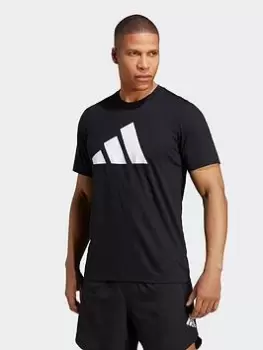 Image of adidas Performance Train Essentials Feelready Logo Training T-Shirt, Black/White, Size 2XL, Men
