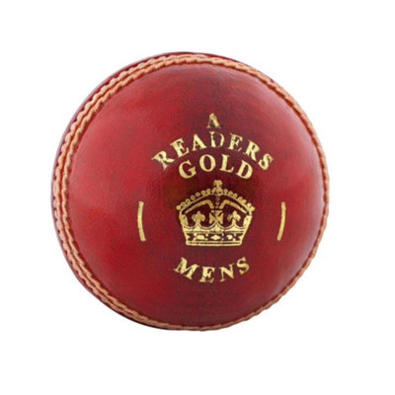 Image of Readers Gold A Leather Cricket Ball Red