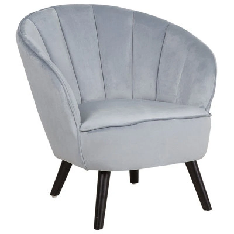 Image of Beliani Velvet Armchair Light Grey Dala