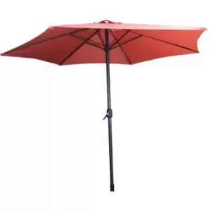 image of 3m Aluminium Parasol with Crank Handle for Garden or Patio in Terracotta