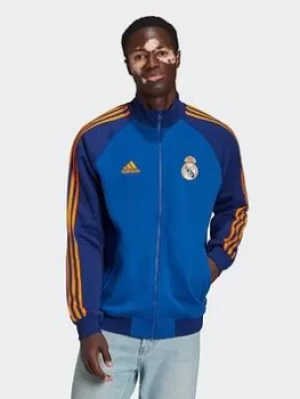 Image of adidas Real Madrid Tiro 21 Anthem Jacket, Blue Size XL Men