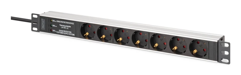 Image of Digitus DN-95441 power distribution unit (PDU) 7 AC outlet(s) 1U Black