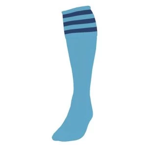 Image of Precision 3 Stripe Football Socks Boys Sky/Navy
