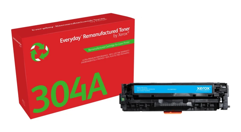 Image of Xerox Everyday Cyan Remanufactured Toner by Xerox compatible with HP 304A (CC531A), Standard capacity 006R03822