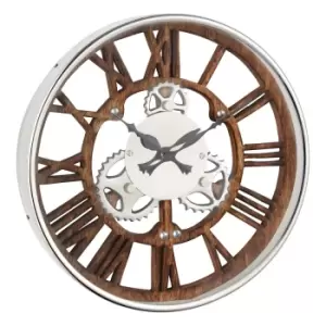 image of Crossland Grove Norton Wall Clock 350X50X350Mm - Polished Nickel