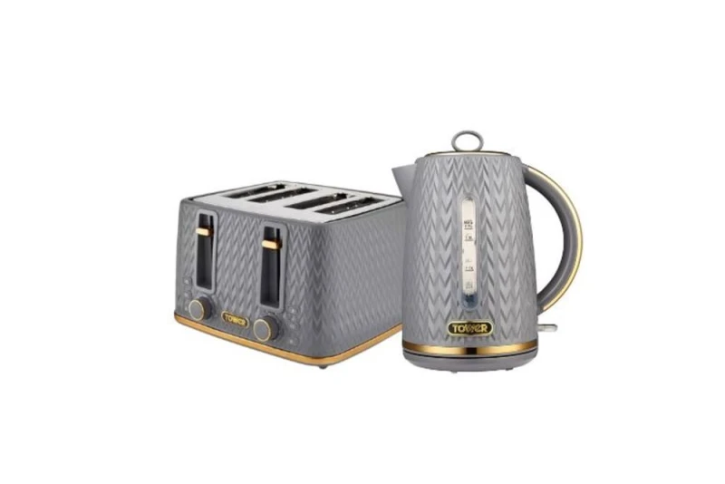 Image of Tower Empire 4 Slice Toaster & in Grey Size: A Grey Unisex A