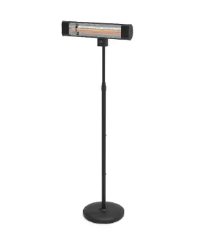 Image of Devola Platinum 1.8kW Stand Mounted Patio Heater with Remote Control IP65 Black - DVPH18PSMB
