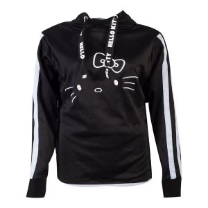 Image of Hello Kitty - Hello Kitty Side Buttons Womens Medium Hoodie - Black