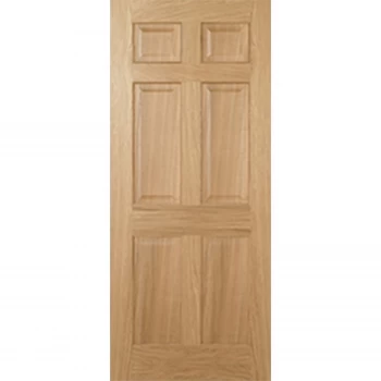 Image of Regency Internal Prefinished Oak 6 Panel Door - 762 x 1981mm