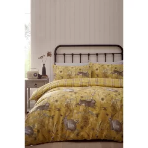 image of Rabbit Meadow Ochre Reversible Duvet Set