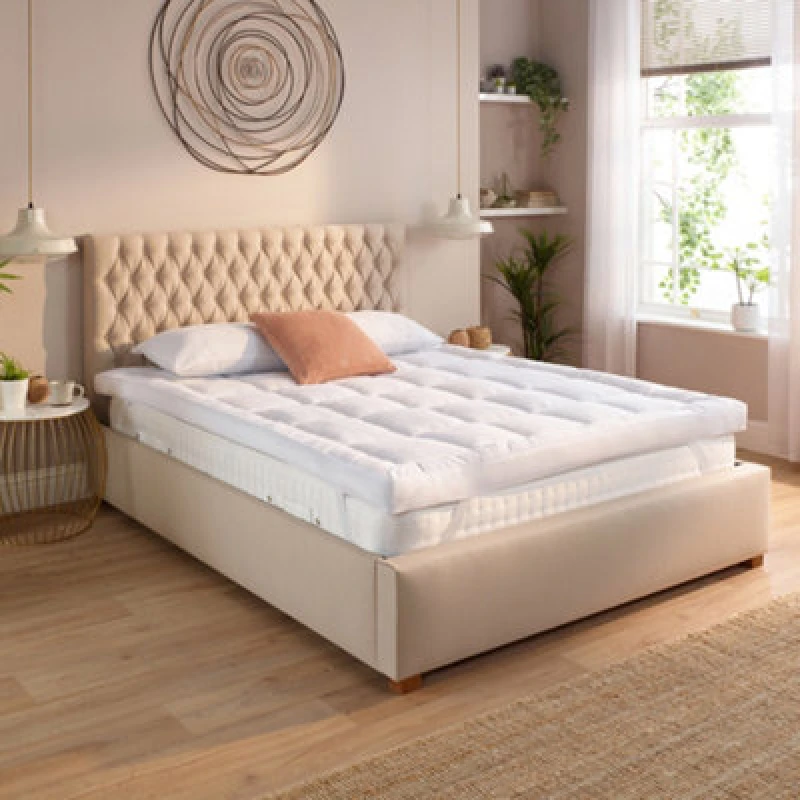 Image of Slumberdown Sleep Soundly Climate Control Extra Deep 10cm Mattress Topper White