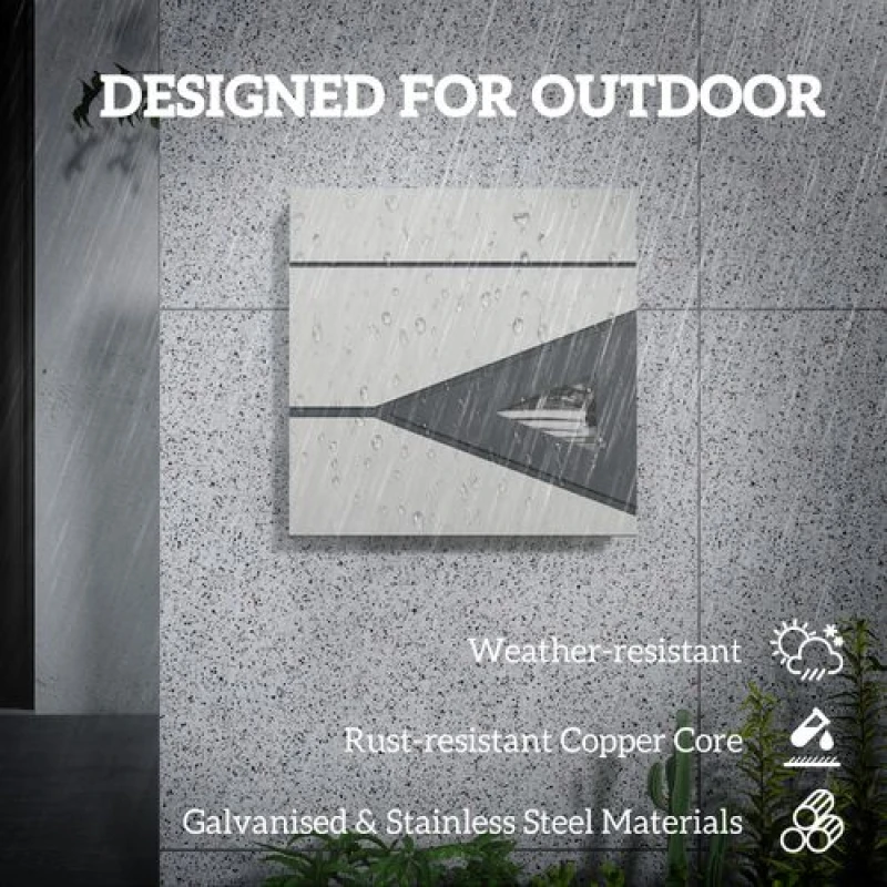 Image of HOMCOM Modern Wall Mounted Post Box, Weatherproof Letterbox with Lock Silver