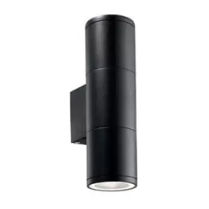 Image of Gun 2 Light Outdoor Small Up Down Wall Light Black White IP44, E27
