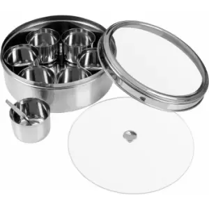 Image of Premier Housewares - 7 Piece Spice Storage Clear Lid Container Set