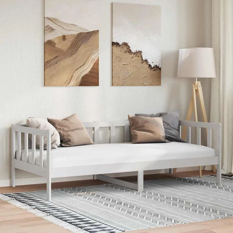 Image of VIDAXL Day Bed without Mattress White Solid Wood Pine 90x200cm Vidaxl 8720286641378