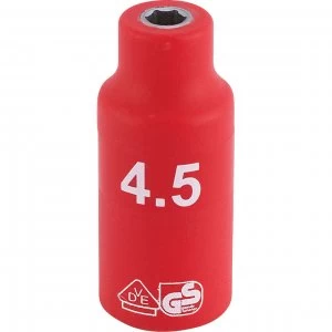 Image of Draper 1/4" Drive VDE Fully Insulated Hexagon Socket Metric 1/4" 4.5mm