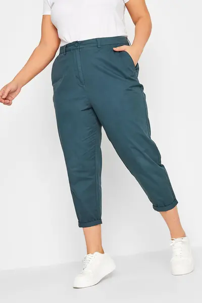 Image of Yours Chino Trousers Blue
