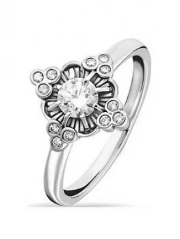 image of Thomas Sabo Sterling Silver & Cubic Zirconia Ring, Silver, Size Large, Women