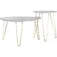 Novogratz Accent tables 7021891COMNUK White Marble 830.6 (W) x 835.7 (D) x 574 (H) mm