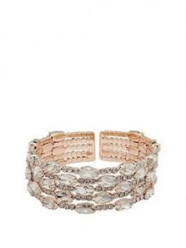 image of Mood Rose Gold Plated Diamante Cuff Bracelet