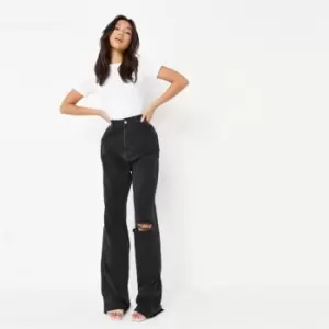 image of Missguided Tall Distressed Baggy Boyfriend Jeans - Black