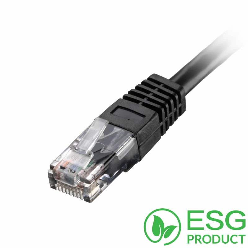 Image of Cablenet Cablenet 5m Cat5e RJ45 Black U/UTP PVC 24AWG Flush Moulded Booted Patch Lead (PK 50) 67-6050B