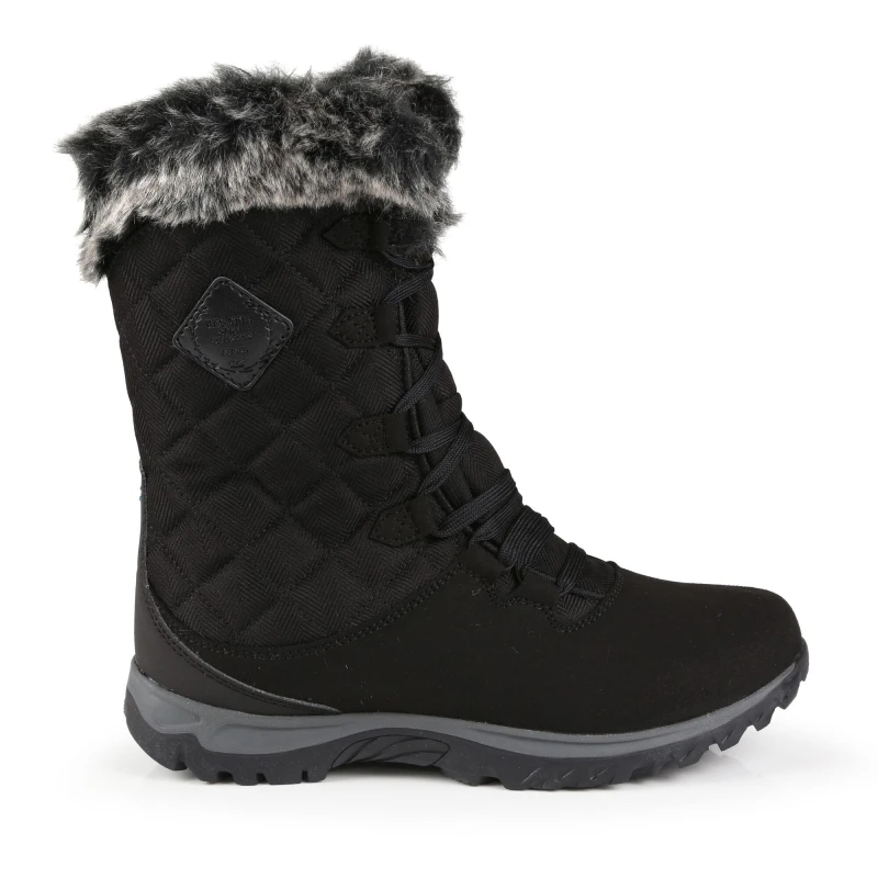Image of Regatta Womens Newley Thermo Winter Quilted Snow Boots UK Size 6 (EU 39) Black/Briar RWF636-3MX-6