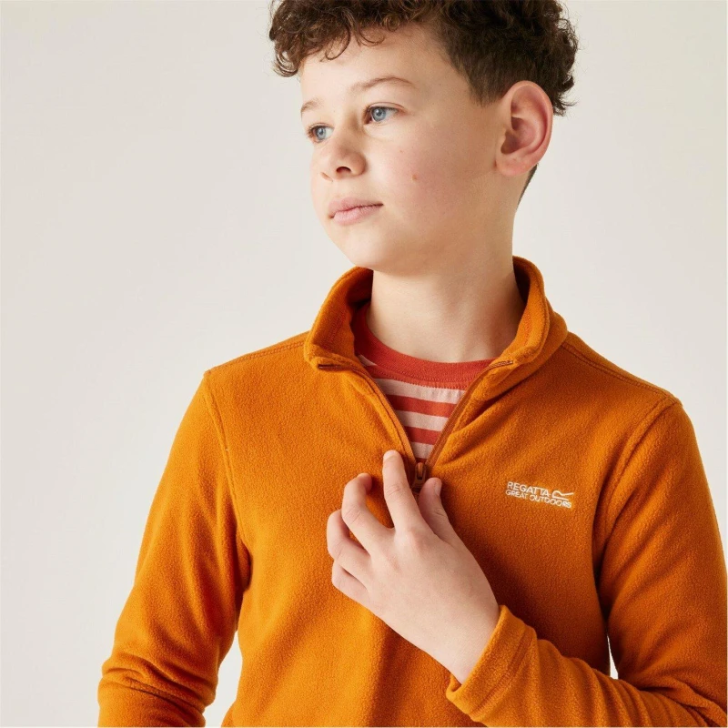 Image of Technical fleece 1/2 zip for children Regatta Hot Shot II Orange Unisex 11/12 ans