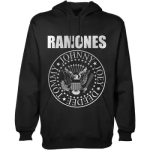 Image of Ramones - Presidential Seal Unisex Medium Pullover Hoodie - Black