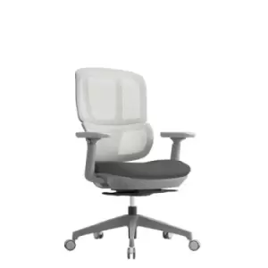 image of Shelby grey mesh back operator chair with grey fabric seat