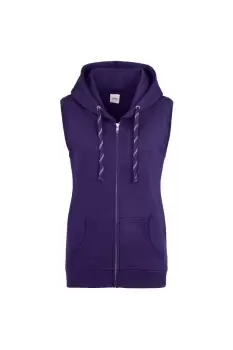 image of Just Hoods Girlie Sleeveless Full Zip Hoodie