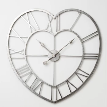 image of HOMETIME Large Metal Heart Wall Clock - 70cm