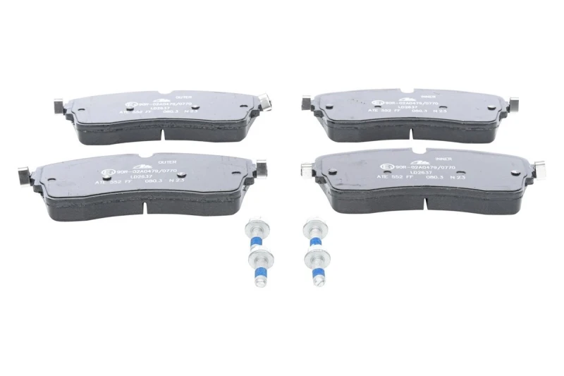 Image of ATE 13.0470-2637.2 Brake pad set Ceramic excl. wear warning contact, with brake caliper screws Brake Pad Set,disc brake (402)