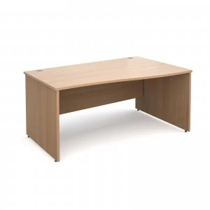 Image of Maestro 25 PL Right Hand Wave Desk 1600mm - Beech Panel Leg Design