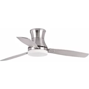 image of Faro Tonsay 2 Light Large Ceiling Fan Wood, Matt Nickel, Grey with Light, E27