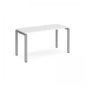 Image of Adapt starter unit single 1400mm x 600mm - silver frame and white top
