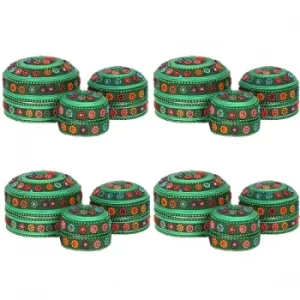 Set of 12 Green Gliiter Trinket Boxes