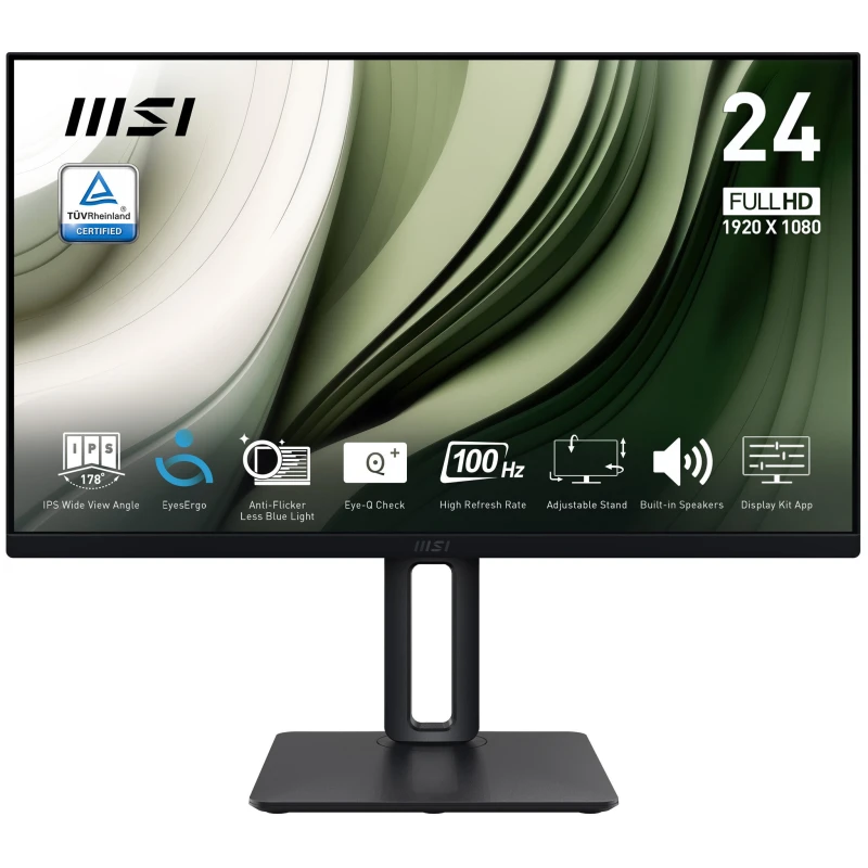 Image of MSI PRO MP245PG 24" IPS Full HD 100Hz Height Adjustable Monitor with Speakers PRO MP245PG