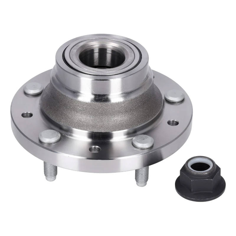 Image of FEBI BILSTEIN 45357 Wheel bearing kit with axle nut, Rear Axle Left, Wheel Bearing integrated into wheel hub Wheel Bearing Kit (654)