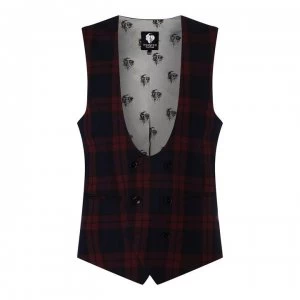 Image of Twisted Tailor Ginger Skinny Fit Waistcoat - Red