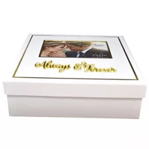 image of Always & Forever White and Gold Keepsake Box