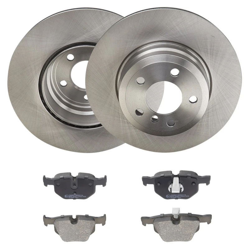 Image of RIDEX 3405B2377 Brake disc and pads set Rear Axle, Brake Disc Type: internally vented Brake Set,disc brakes (3405)