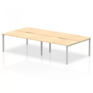 image of B2B Silver Frame Bench Desk 1600 Maple (4 Pod)